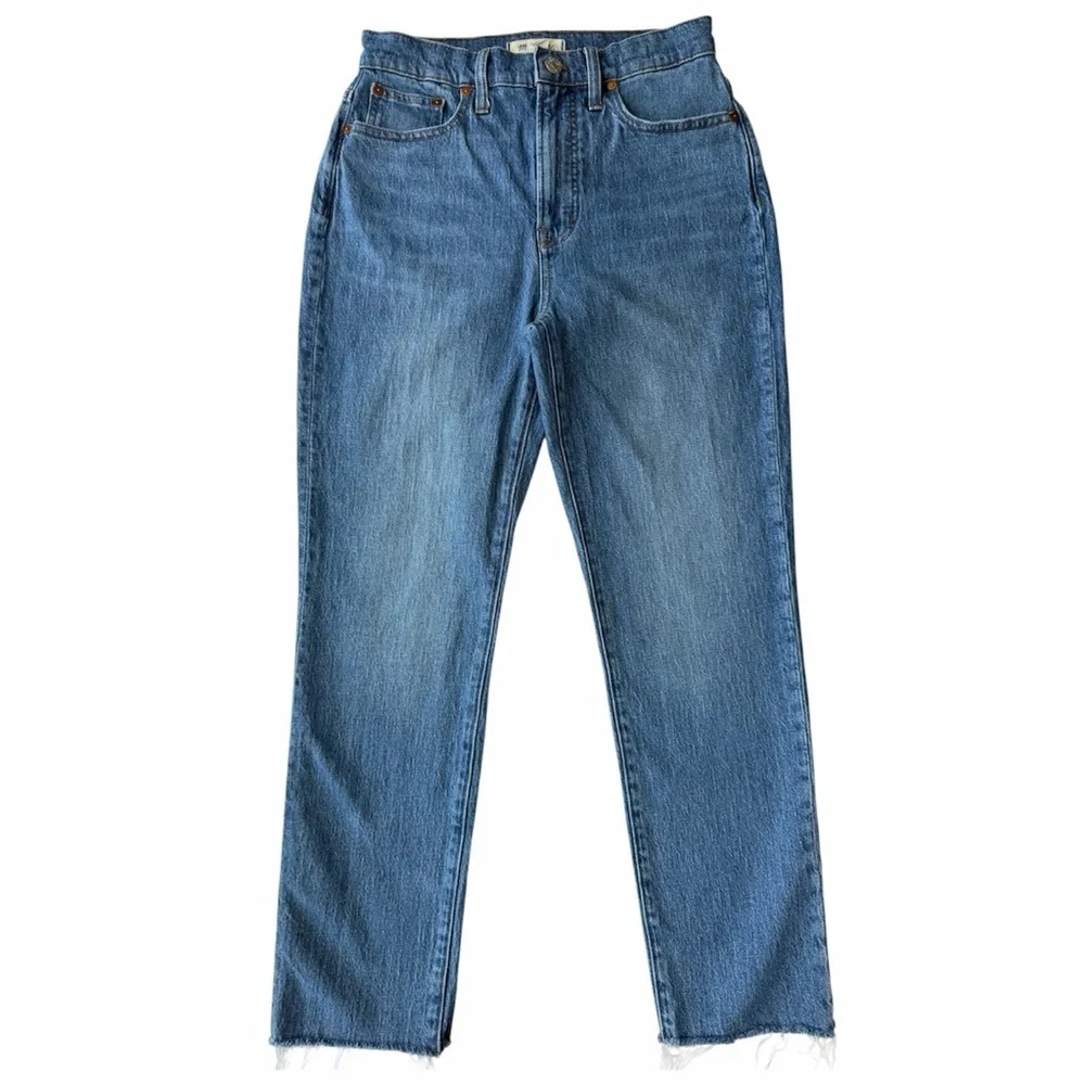 ✅ Madewell High-Rise Blue The perfect Vintage  Jeans frayed hem size 27